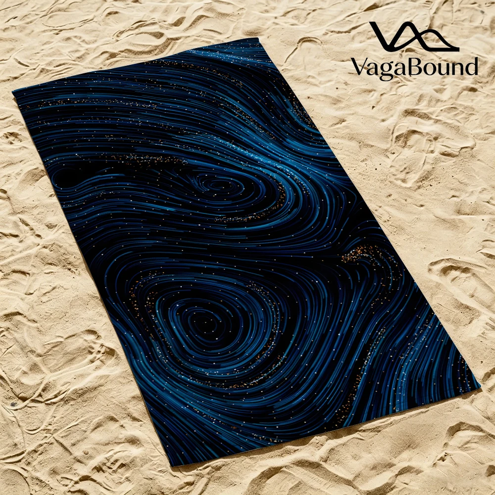 

Blue Starry Vortex Lines Beach Towel Sand Free Quick Dry Absorbent Thin Compact Towels for Swimming Camping Beach Accessories