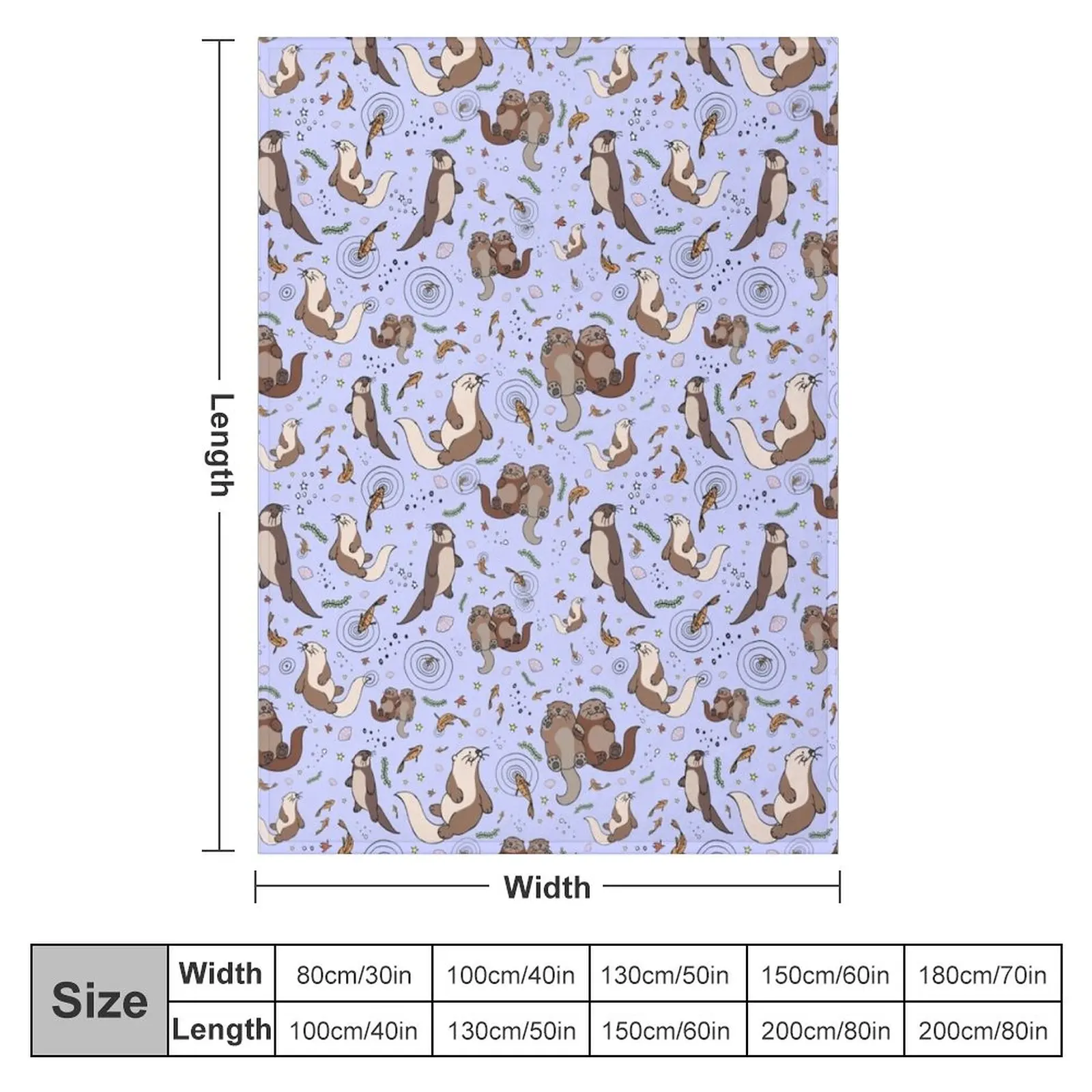 Otters in Purple Throw Blanket Multi-Purpose Thin Blanket