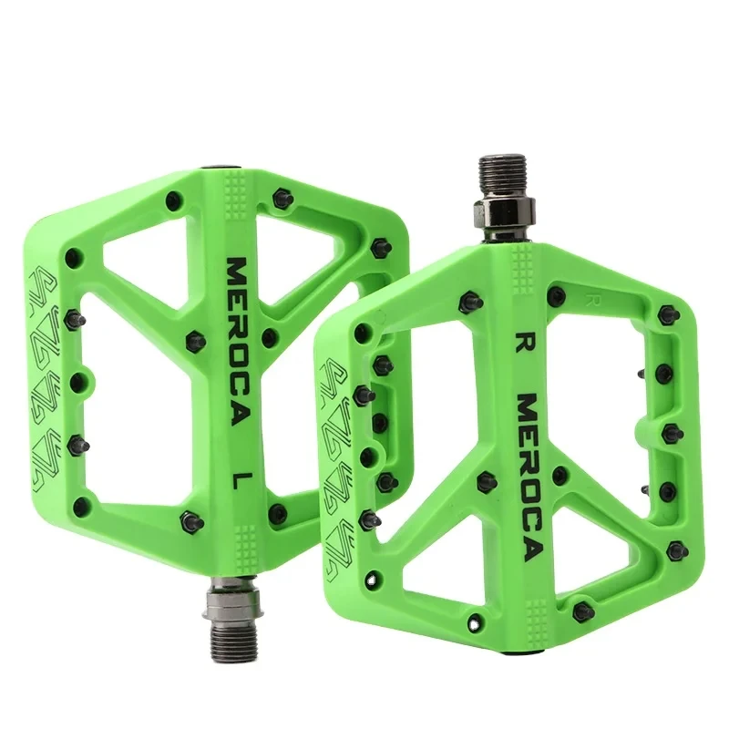 MEROCA Nylon Bicycle Pedals Ultralight Seal Bearings Mountain Road Bike Flat Platform WaterProof Bicycle Pedals Non-Slip Parts