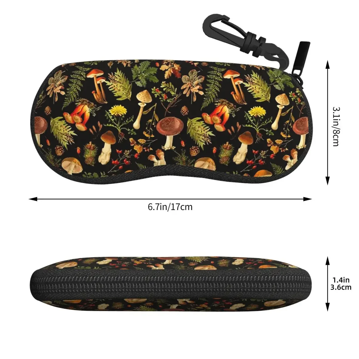 Thanksgiving Mushrooms Harvest Botanical Night Garden Shell Glasses Case Protector Sunglasses Box Women Men Eyeglasses Bag Pouch