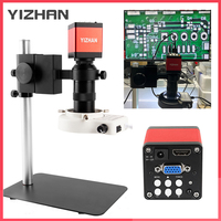 YIZHAN HD 1080P HDMI USB Industrial Microscope Kit 2K 4K Digital Microscope Camera VGA 1-130X Zoom Lens For Image Magnification