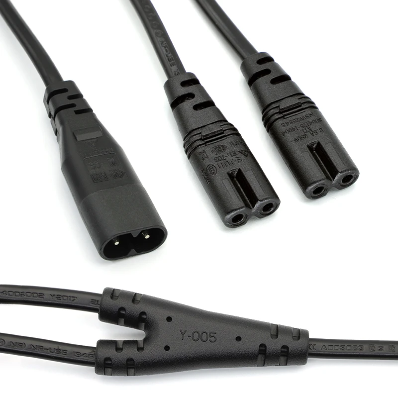 Cavo Di Alimentazione IEC320 C8 A 2xC7 Femmina – Splitter A Y Per Alimentare Due Dispositivi Contemporaneamente