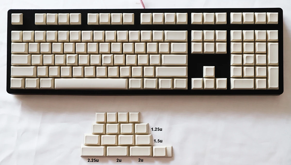 Une variété de capuchons continent PBT gravés DSA bicolores