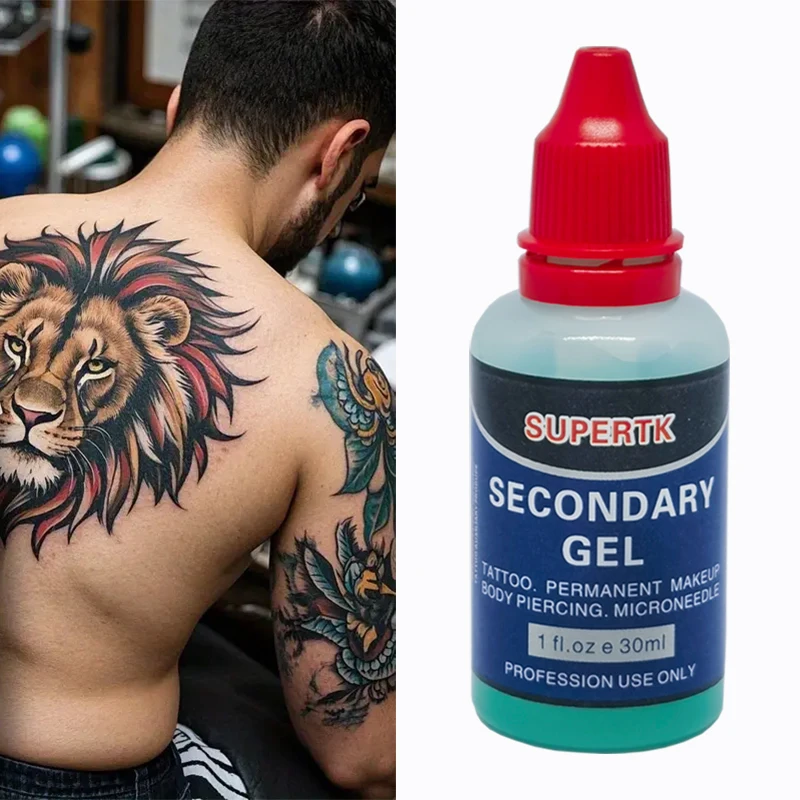 

High Quality 1oz Supertk Tattoo Blue Gel Secondary Gel During Permanent Makeup Tattoo Art Microblading Piercing Auxiliary