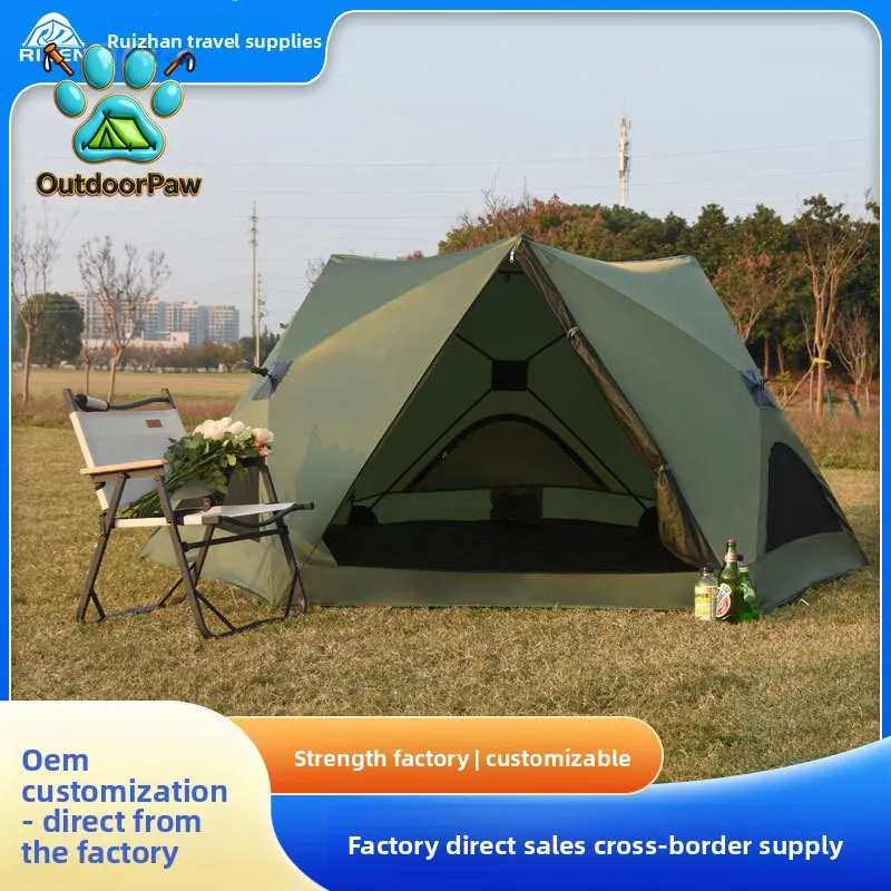 Outdoor camping tent portable automatic quick-opening folding tent sun protection rain protection beach park cross-border
