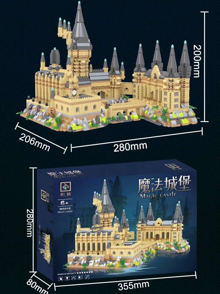 

2929 Pcs Magical Castle Building Set - Medieval School Micro Blocks, DIY Gothic Architecture Model for Teens & Adults Christmas
