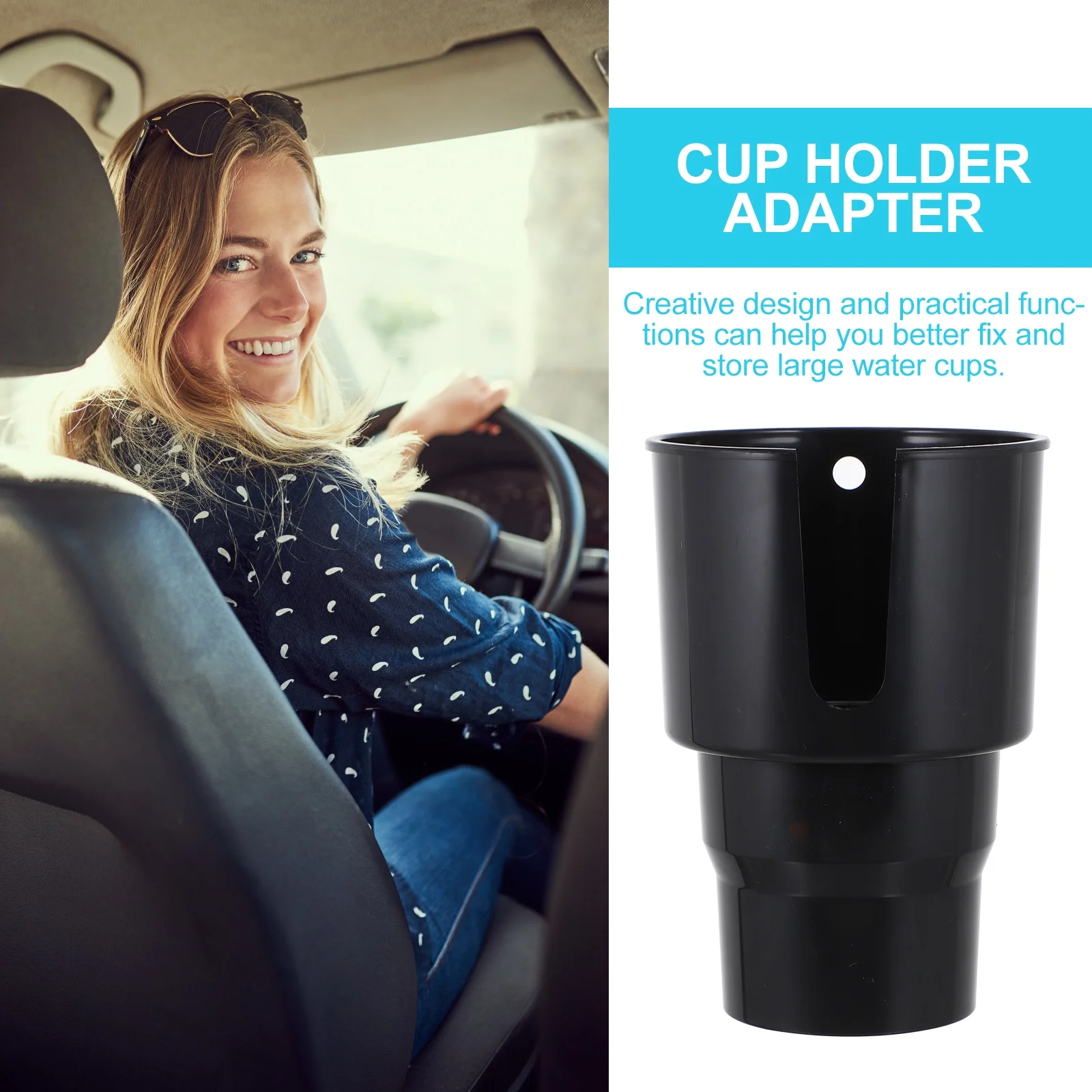 

Expand Car Cup Holder High Performance Material Simple Installation Stable Structure Center Console Cup Holder Adapter for Long