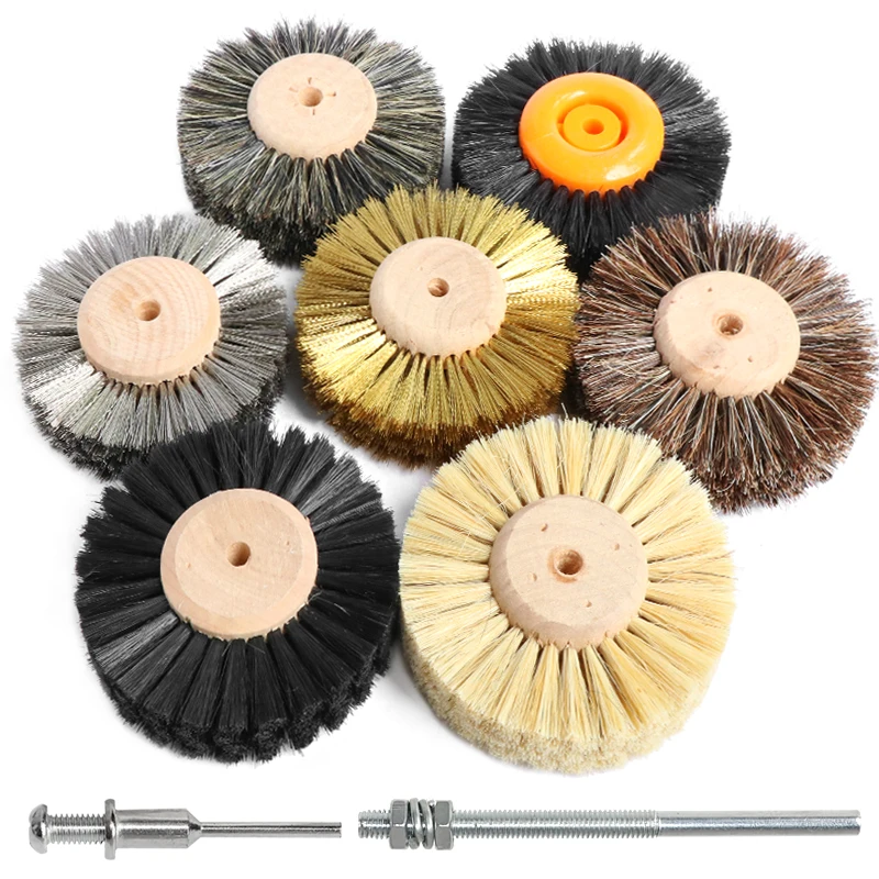 

1PC Abrasive Wire Black Bristle Polishing Brush 3" Sisal Filament/Horse Buffing Wheel for Jewelry Wood Furniture Polishing