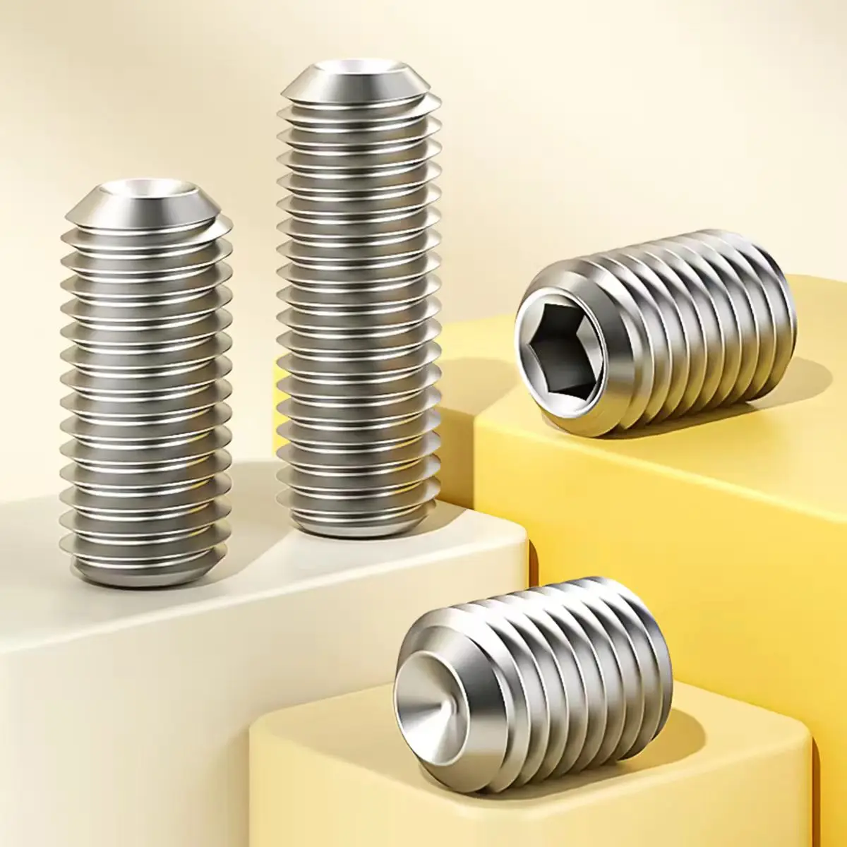 10# 1/4 5/16 3/8 5/8 UNC UNF Grub Screws 304 Steel Hex Socket Cup Point Headless Set Screws