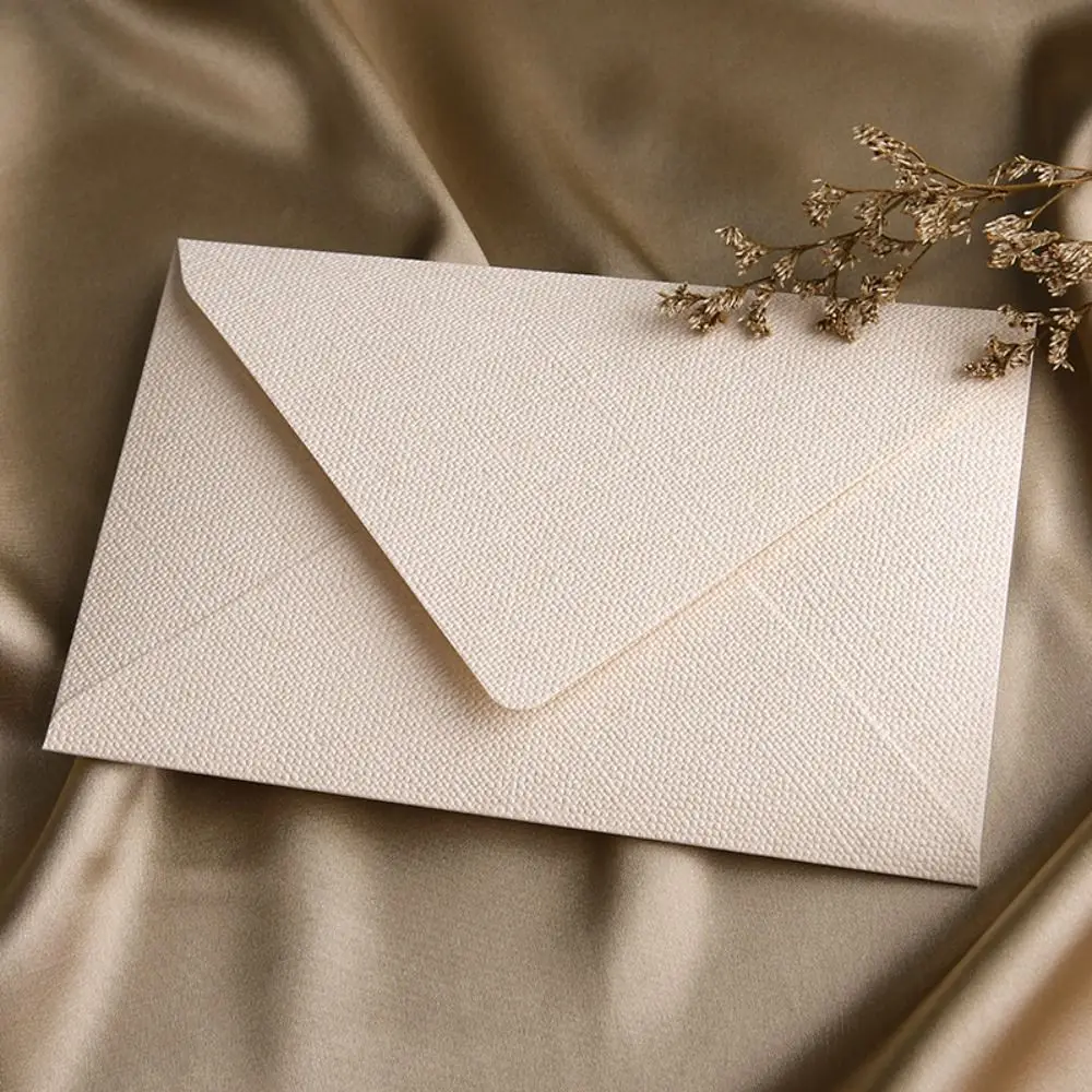 10Pcs Linen Texture Retro Envelope Simple Invitation Card Blessing Thank Envelope Nostalgia Art Romantic Sheepskin Envelope