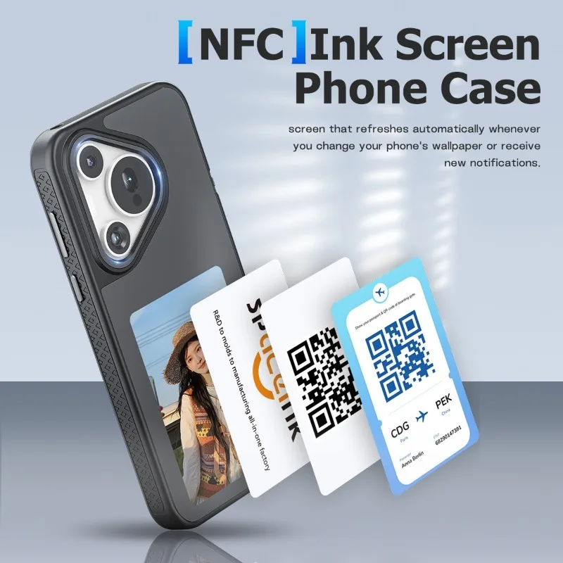 حافظة شاشة NFC لهاتف هواوي P70pro AI Smart DIY حافظات شاشة حبر E فاخرة مخصصة غطاء هاتف محمول فاخر