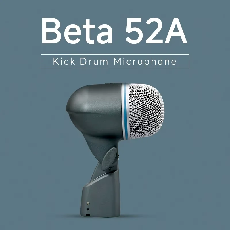 BETA52 BETA52A Drum Microphone Instrument Kick Drum Bass Mic Metal Dynamic Drum Snare Kick Mic Kick-out Big Bass