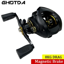 Baitcasting Reel 8KG Max Drag 17+1 Bearings Gear Ratios 7.2:1 Freshwater Saltwater Fishing Reels for Octopus Magnetic Braking