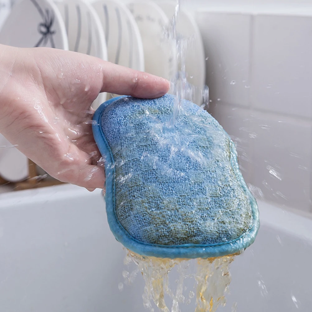 

4pcs Cleaning Sponge Pads Strong Decontamination Dishwashing Scrub Sponges Kitchen Cleaning Tools For Dishes Glassware Reusable