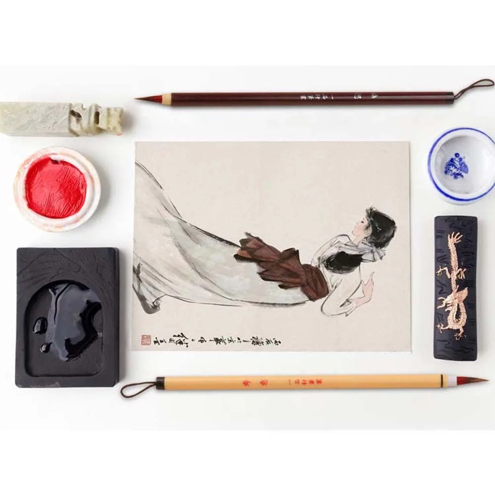 2 шт., китайская кисть ручной работы с мягкими волосами, легкая ручка для рисования 0,5 см, для китайского пластика, традиционная ручка с крючком для офиса