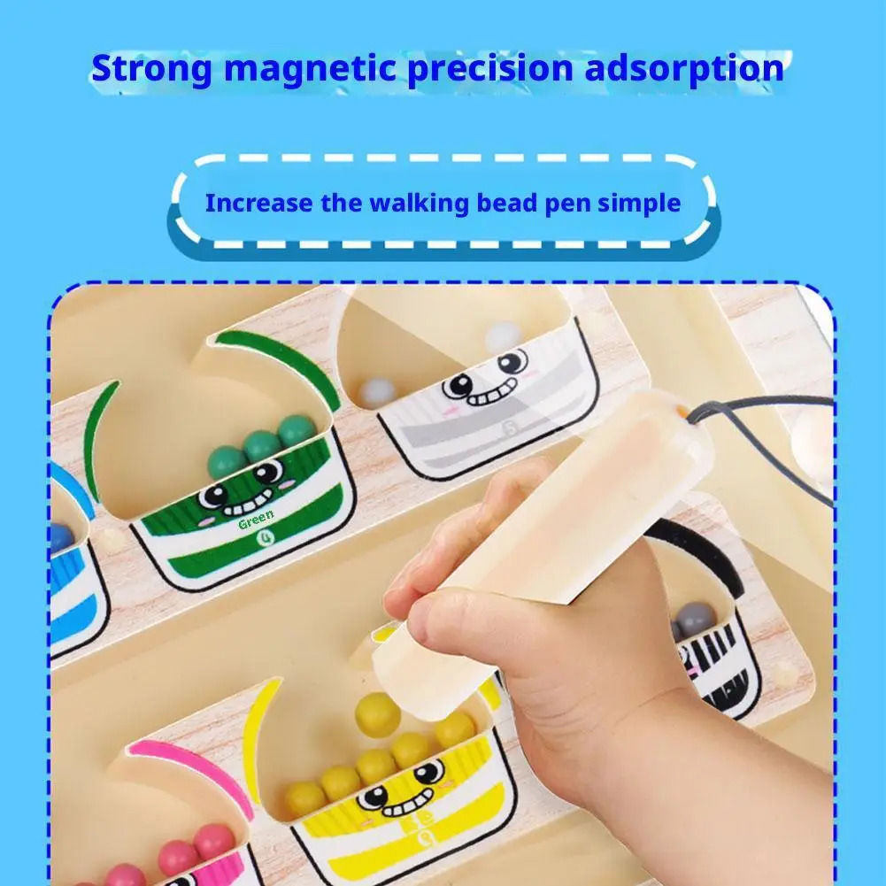 2-in-1 magnetische kleur Rollende bal Sorteren Doolhof speelgoed & Tekentafel Peuter Montessori Speelgoed Nummer Matching Leren Speelgoed