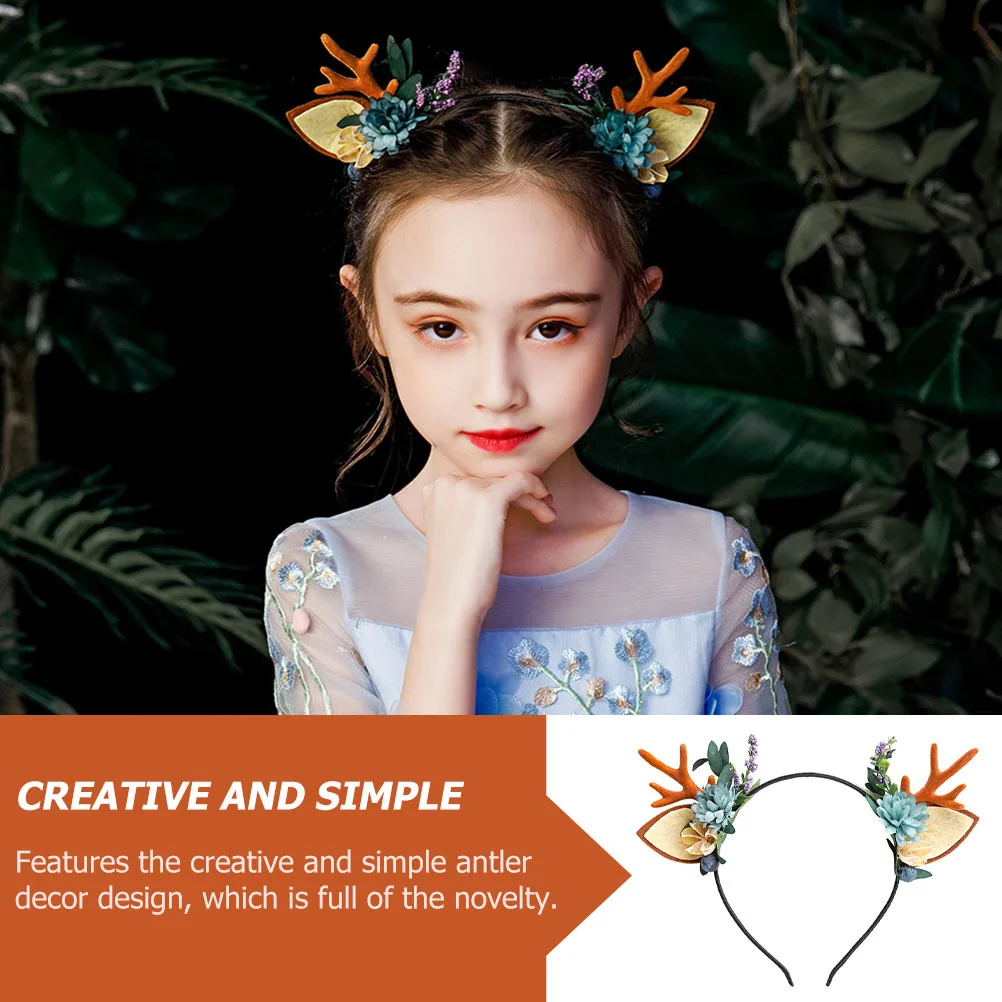

Christmas Antler Headband Plastic Hair nament Vintage Decor Sparkle Xmas Headdress Hairband Festival Party Costume Kid Accessory