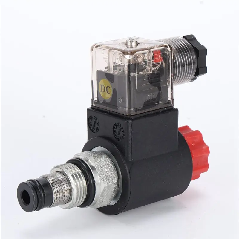 DT15 Hydraulic Threaded Solenoid Valve DHF08-220H 2 Way Cartridge DC12V Pressure Relief Valve