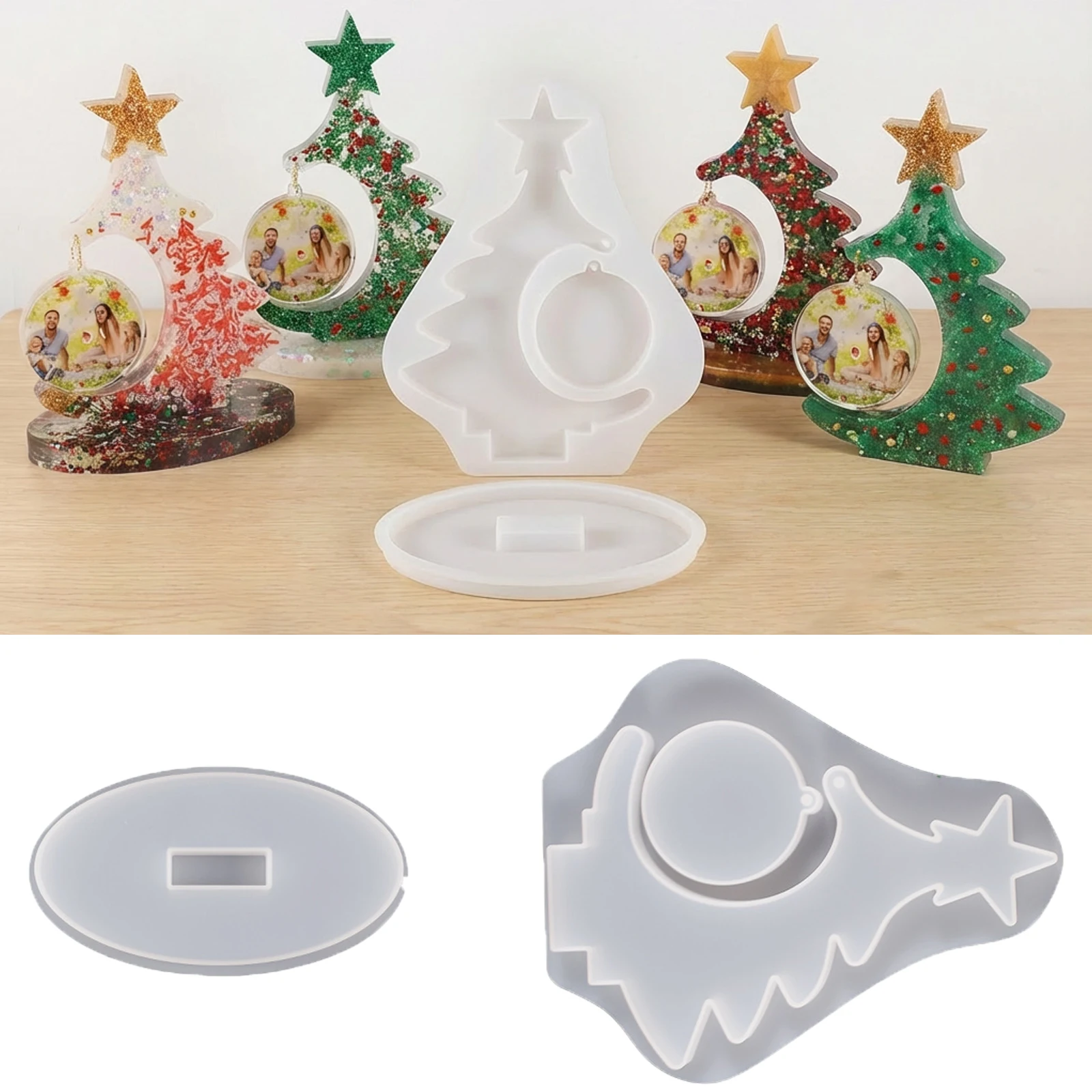 

Многоцелевая форма ручной работы «сделай сам», рождественская елка, фоторамка, кристаллическая эпоксидная смола, гипс, подвесной орнамент, силиконовая форма