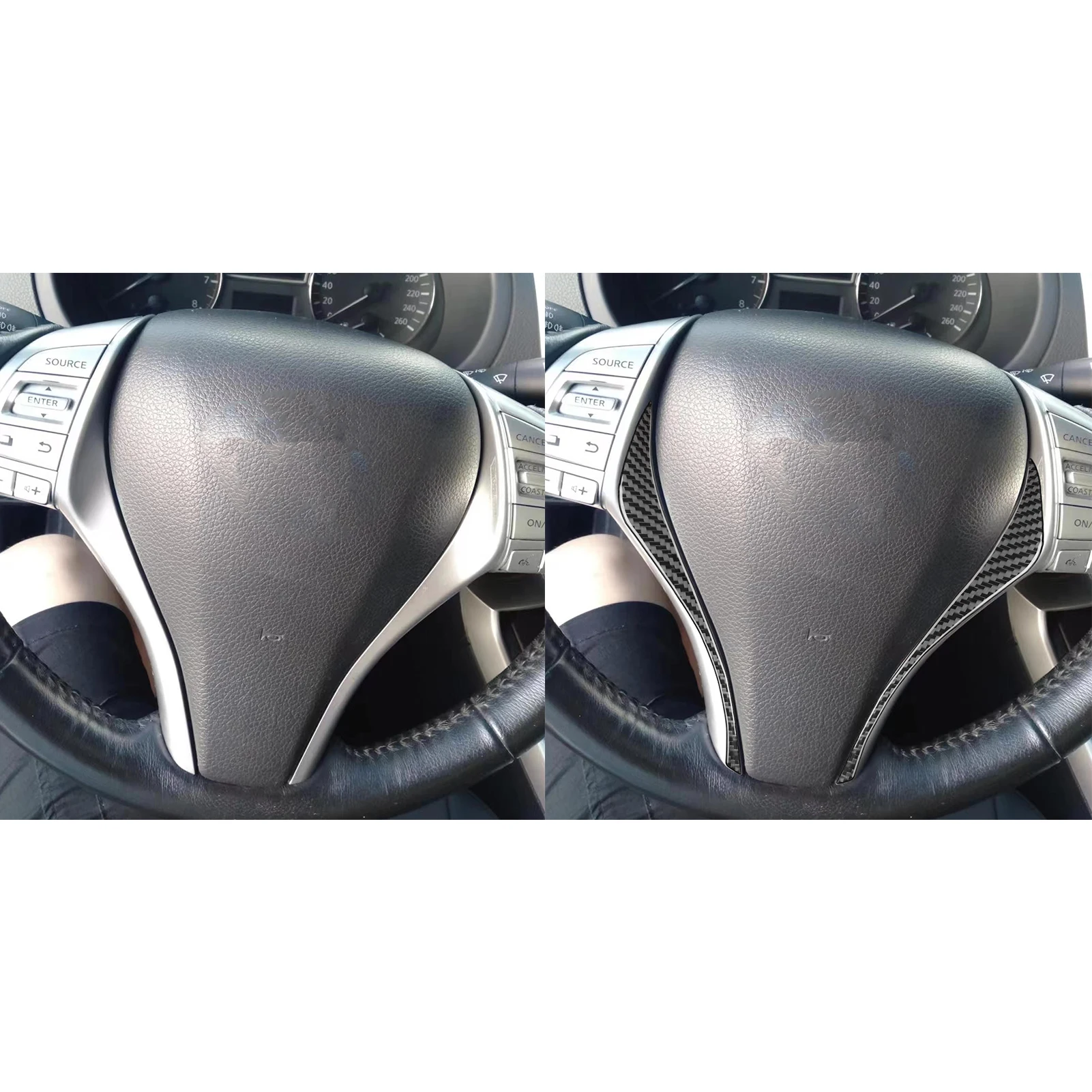 

Carbon Fiber Steering Wheel Inner Frame Strip Decoration Car Interior Accessories Trim Sticker For Nissan Altima Teana 2013—2018