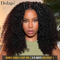 3B 3C Kinky Curly Clip In Наращивание волос Человеческие волосы Афро Kinky Curly Clip Ins Пучки для чернокожих женщин 4A Dolago Наборы на всю голову