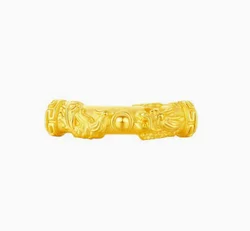 24k pure gold pipe real gold spacers 999 gold accessories gold dragon and phoenix pipes for hand strings