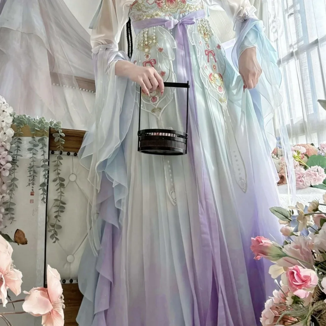 はい中国の女性服漢服ドレス女の子唐王朝蝶袖妖精衣装ダンスウェアパーティーコスプレドレス衣装