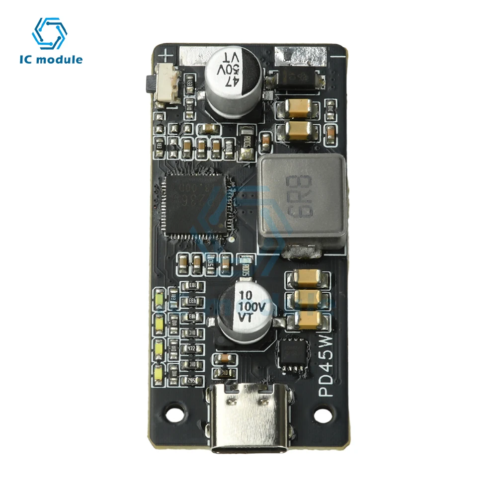 2-6S PD45W وحدة تفريغ الشحن السريع QC3.0 + مخرج Type-C لبطارية Li-ion/LiFePO4 لوحة بنك الطاقة العالمية