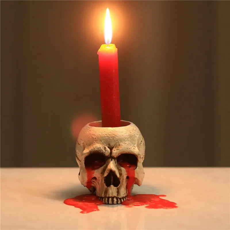 2024 Hot New Antique Tears Skull Candlestick Home Decoration Decoration Home Crafts Column Candle Base Tea Wax Holders