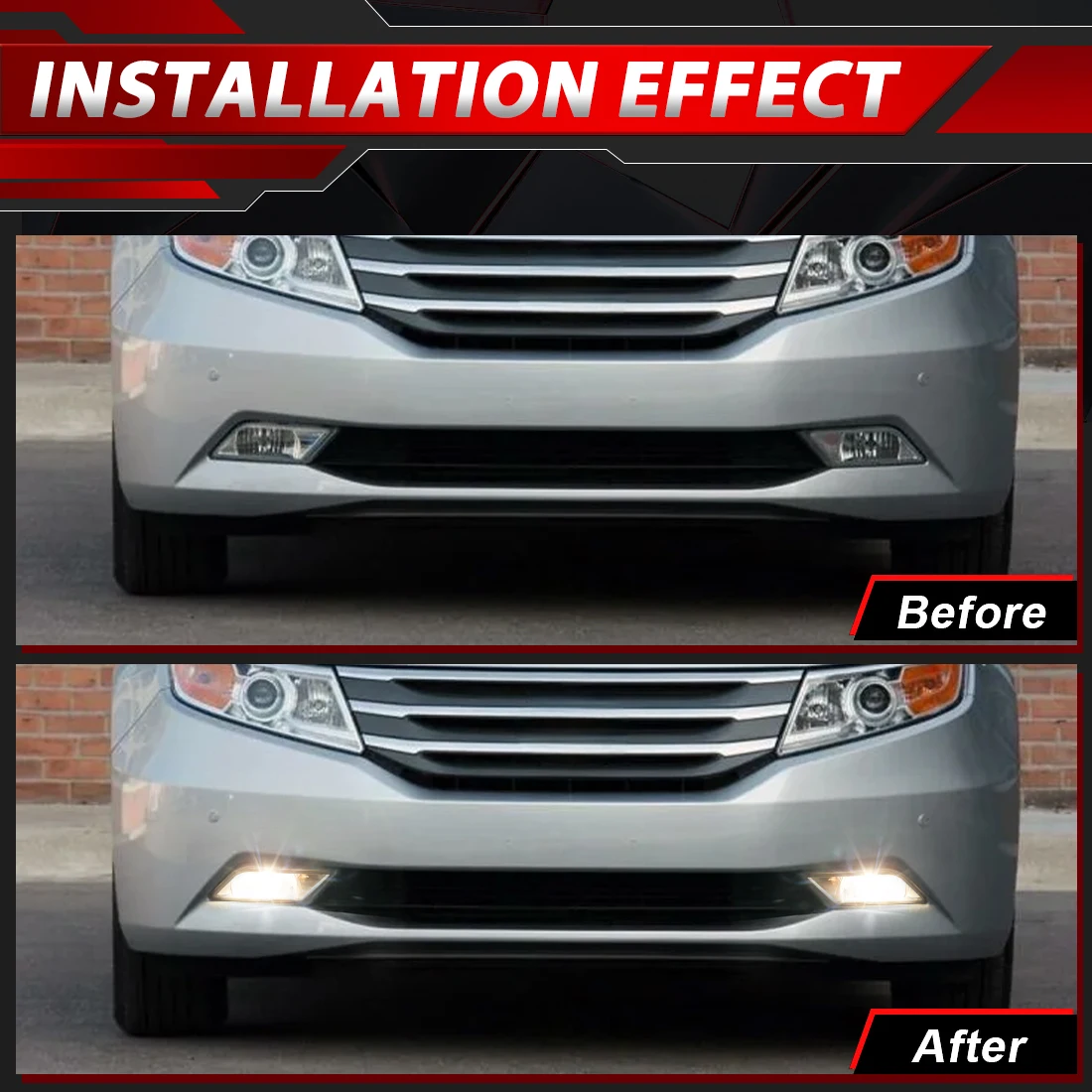Front Bumper Fog Lamp For Honda Odyssey 2011 2012 2013 Fog Lights Daytime Running Light with Wire Kit Fog Driving Lamp 12V - view 6