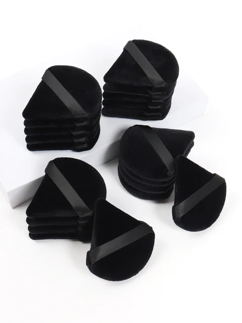Czarny trójkąt Puff do pudru gąbka do makijażu twarzy miękki aksamit kosmetyki Puff Mixer Beauty Foundation gąbka do makijażu dostęp do makijażu