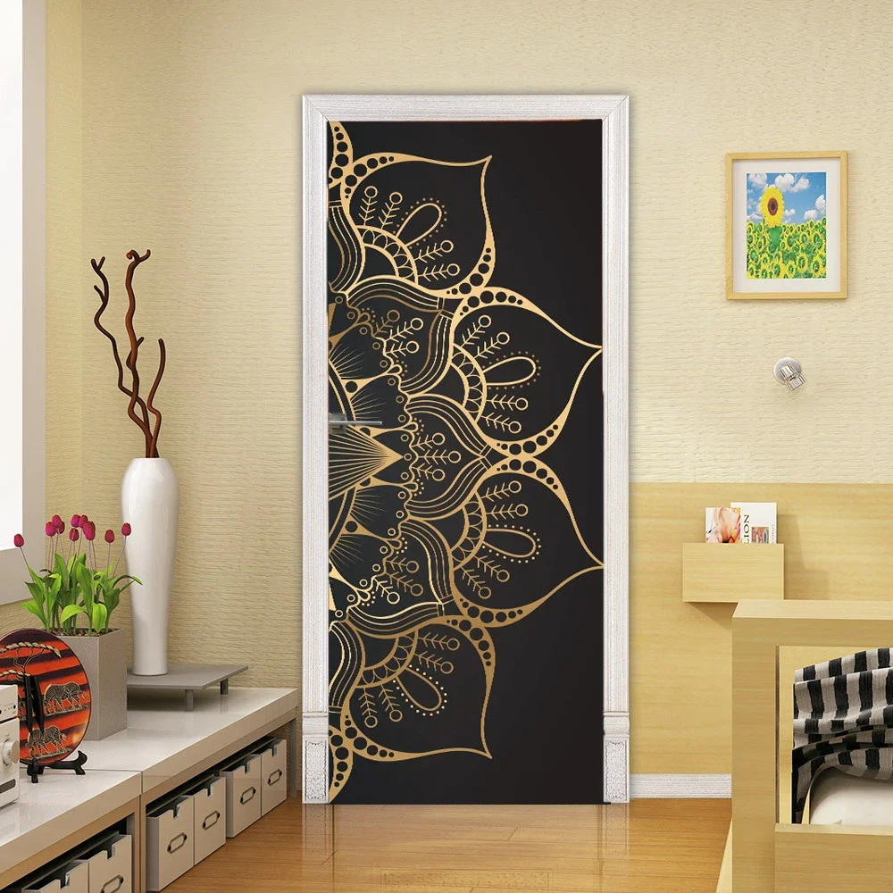 

Retro Self-adhesive Vinyl Decal Wooden Iron Door Wallpaper vinilos para puertas de madera Modern Art Room Door Decor Sticker