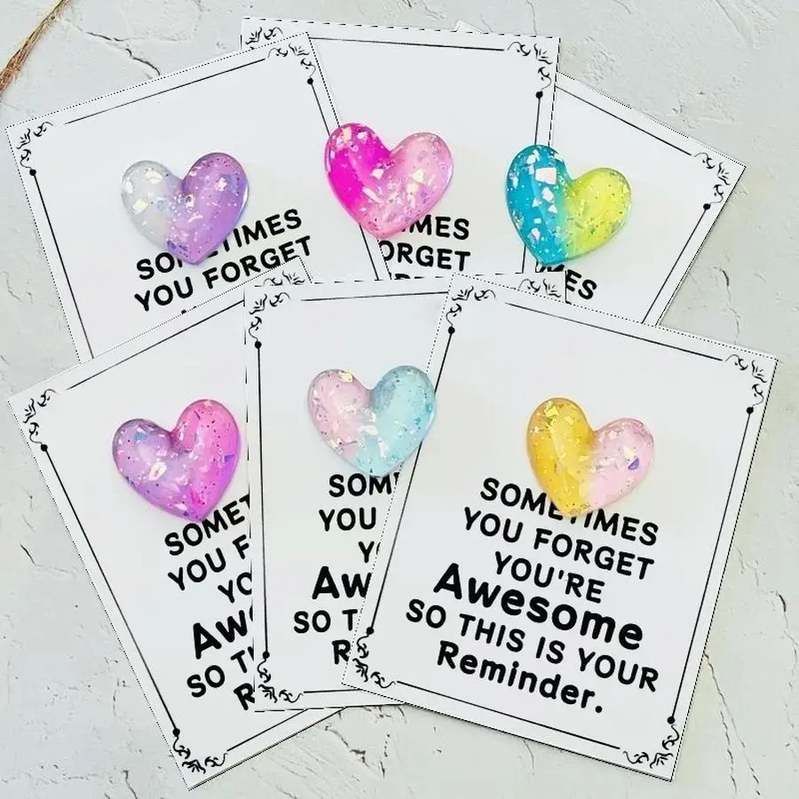 1/5/10/20/50/100pcs  Acrylic Resin Cute Heart Dog Pocket Hugs, Mini Decorative Animal Encouragement Cards for Family, Friends, a