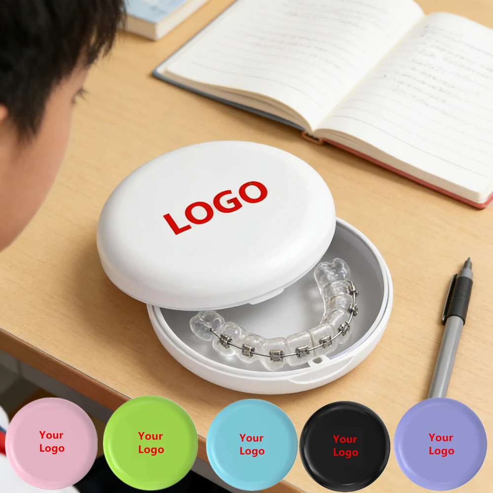 

50pcs/lot Travel Orthodontic Case Dental Retainer Box Case Magnetic Aligner Mouth Guard Container For Teeth Customized Logo