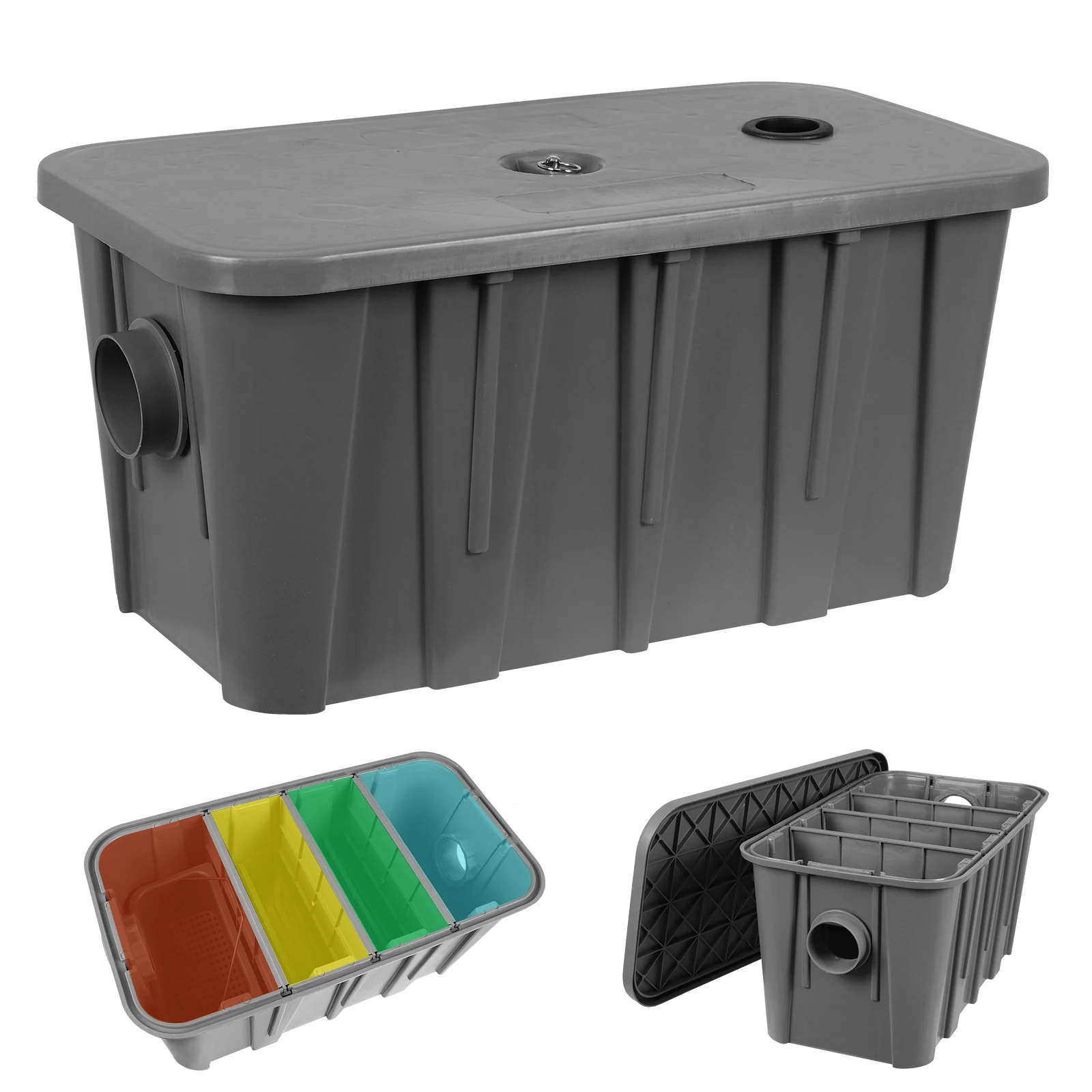 اعتراض المدخل الجانبي مع سلة مرشح قابلة للإزالة، فاصل الزيت والماء يمنع قباقيب والروائح لمطعم المقهى