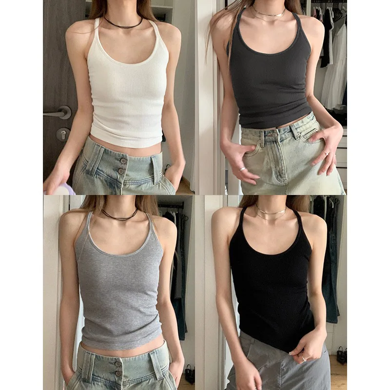 

Nandong hot girl U tie chest pad camisole women 2024 New spaghetti strap inner match slimming can be outerwear top