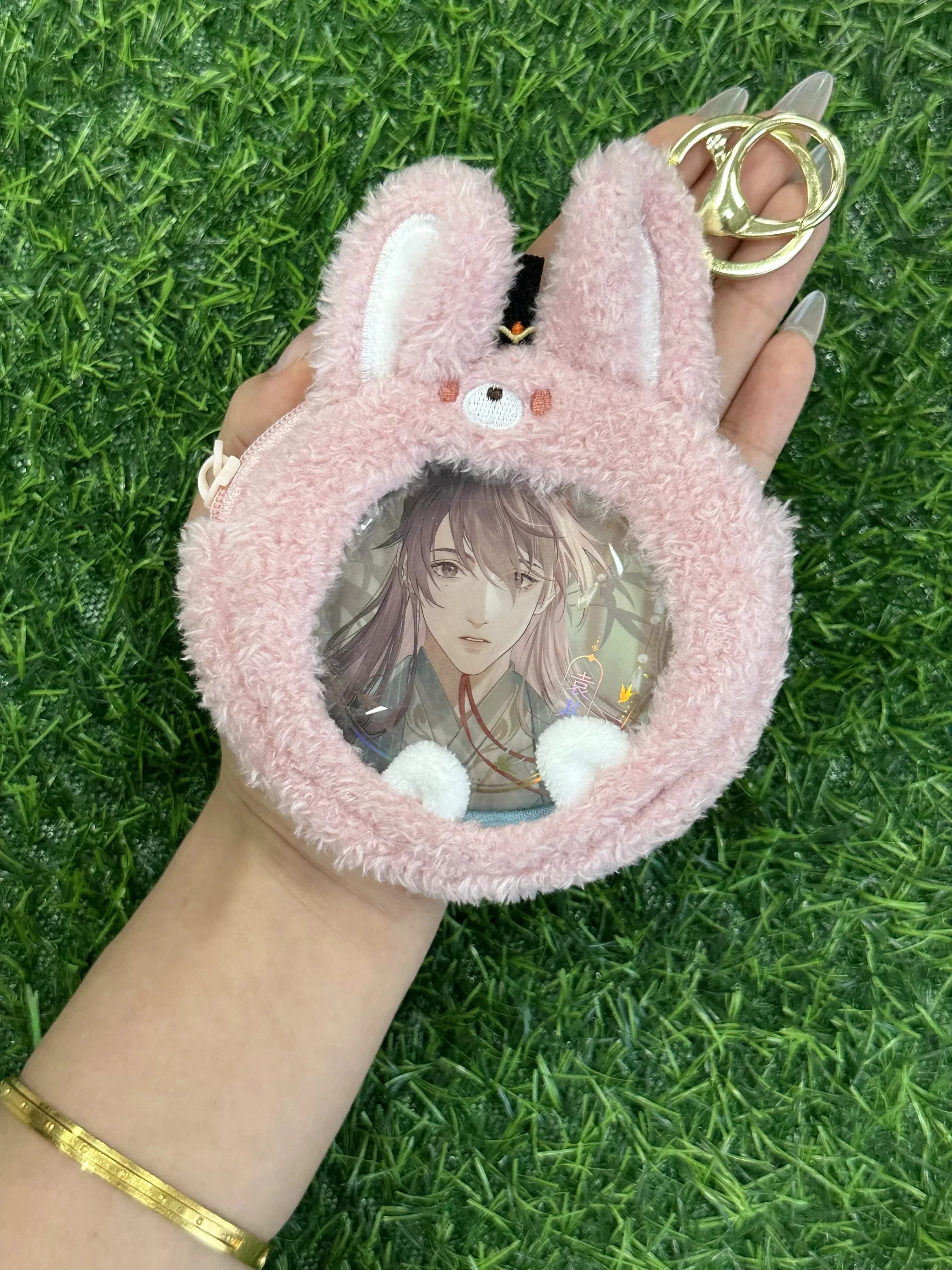 Game Ashes of the kingdom Yuan Ji Fu Rong Sun Ce Cartoon Plush Badge Protective Cover Headphone bag Anime Props Gifts