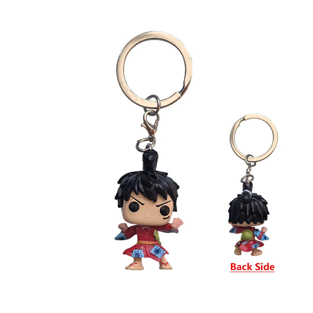 Anime Wano Country Figure Keychain Luffy Roronoa Zoro Tony Chopper Pendant Key Ring Backpack Hanging Ornament - view 4