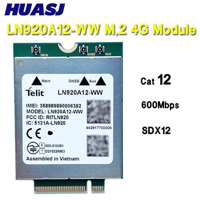 

LN920A12-WW M.2 4G Module 4G Card SDX12 Cat12 600Mbps LTE For Laptop PC