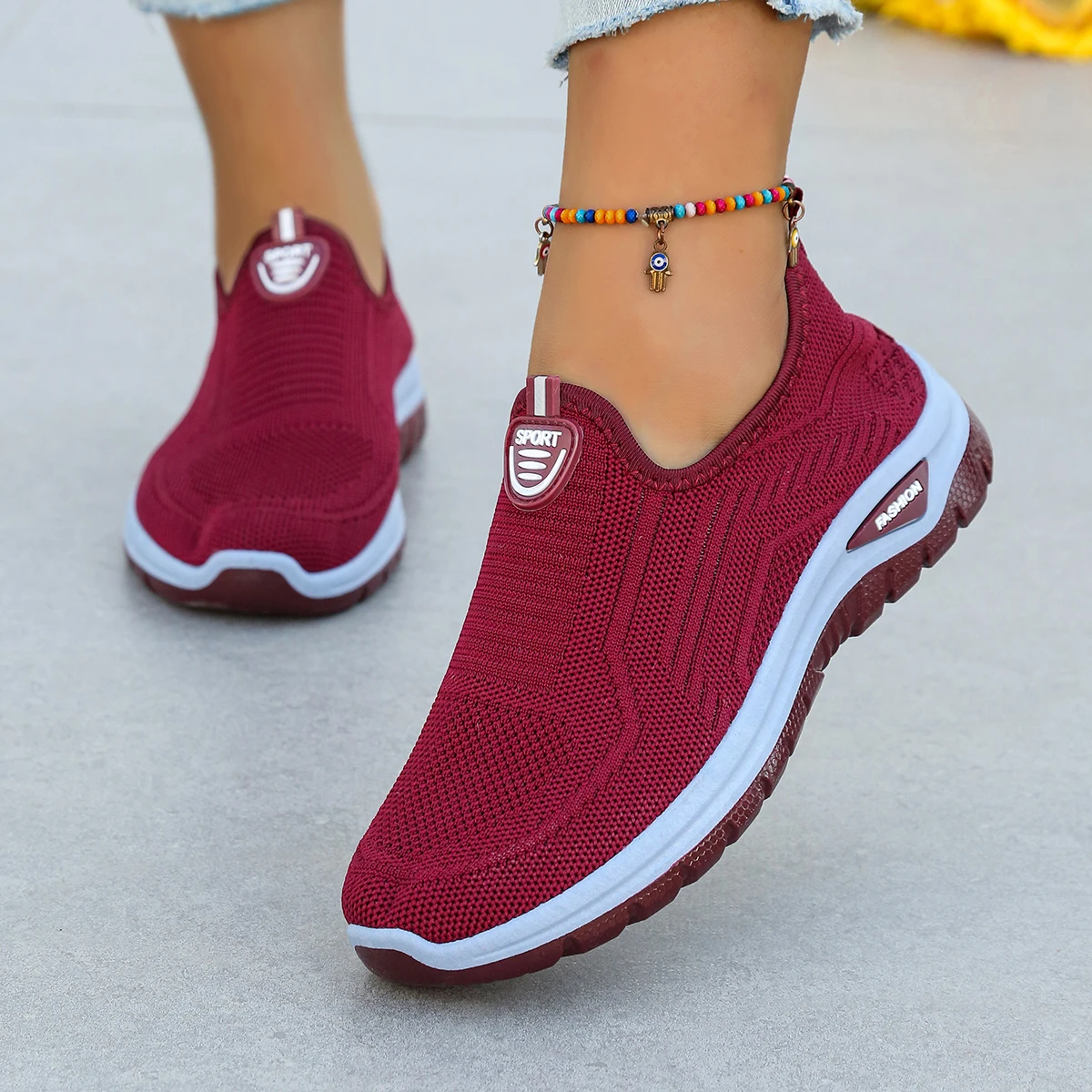 Women's Summer New Breathable Slip-On Shoes Soft Bottom Lightweight Comfortable PVC Material Casual Shoes Easy to Wear image 5