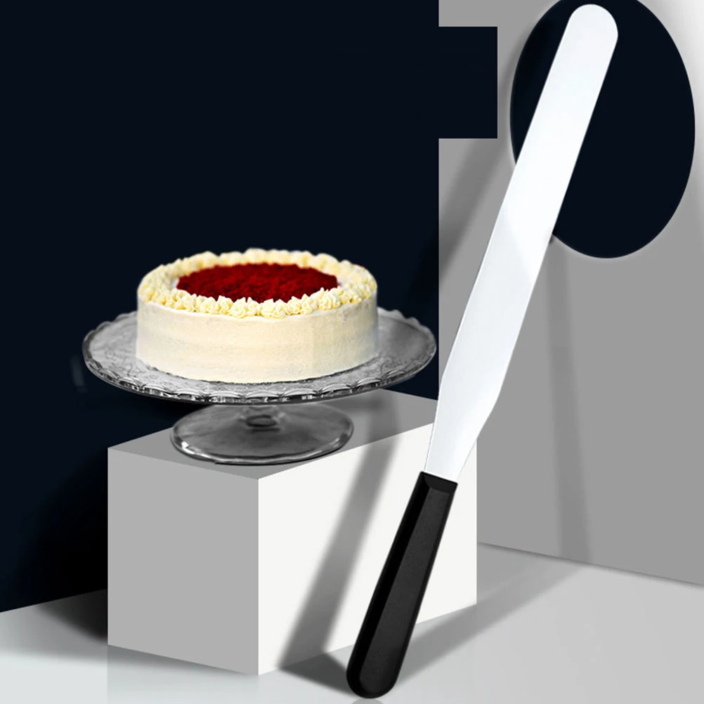 

2 Pcs Cake Spatula Stainless Steel Butter Knives Kitchen Tools Plastic H Smoothing Effect Baking Pastry Cream Spreaders