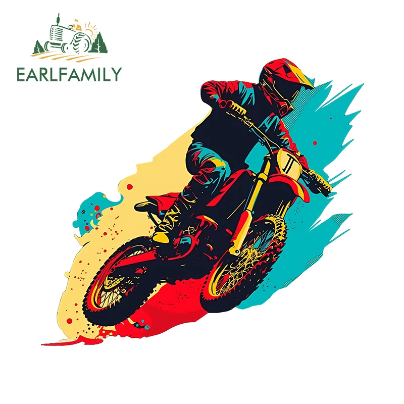 

EARLFAMILY Colorful Motorcycle Graffiti Car Stickers Artistic Ink Style Graphics Design Decals Cool Waterproof Car Styling
