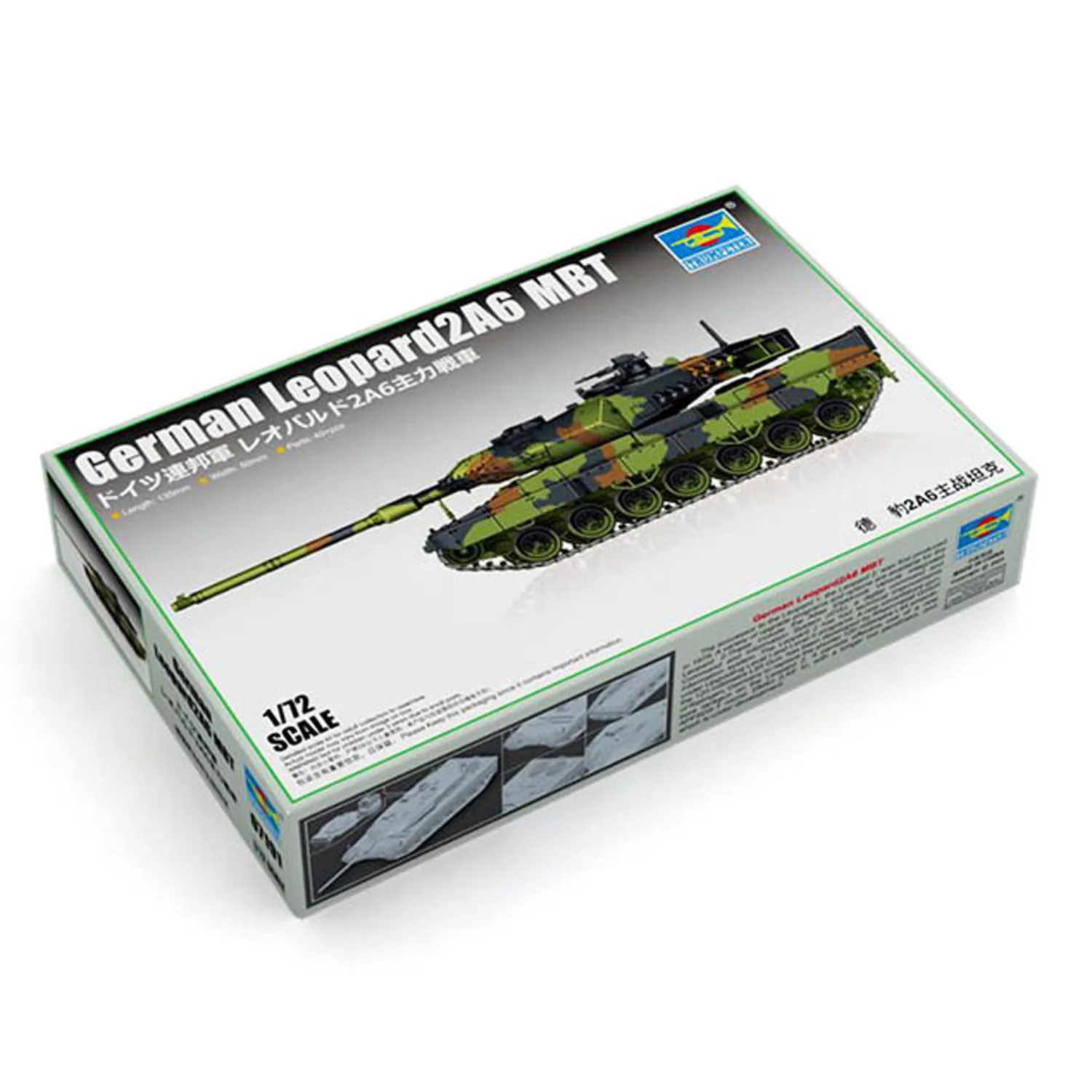 

1/72 Trumpeter German Leopard2A6 MBT Main Battle Tank Tracked Vehicles Plastic Model Building Kits Toy TH23599