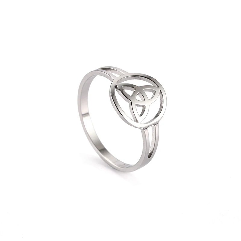 Witch's Irish Knot Ring für Frauen Edelstahl Irland Keltische hohle Fingerringe Neue Hexerei Amulett Schmuck Geburtstagsgeschenk – Detail 4