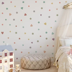 Small Fresh color DIY Wall Stickers for Display Cabinet Window Refrigerator Tile Glass Decor Art Removable Hearts Stars Decals