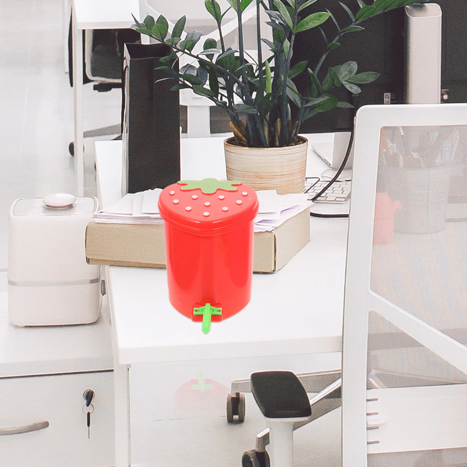 

2pcs Cartoon Strawberry Desktop Trash Can Cute Mini Garbage For Office Bedroom Home Small Space-Saving Creative