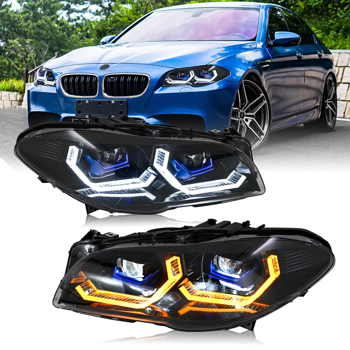

DRL Running Light Projector Lens LED Headlight Assembly For BMW F18 F10 2011 2012 2013 Halogen Xenon Headlamp