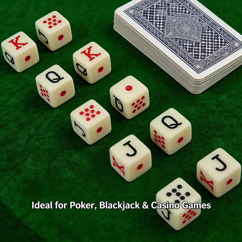 Dadu Poker JQK 16mm Warna Gadi - Board Game With Chips ulasan dan harga