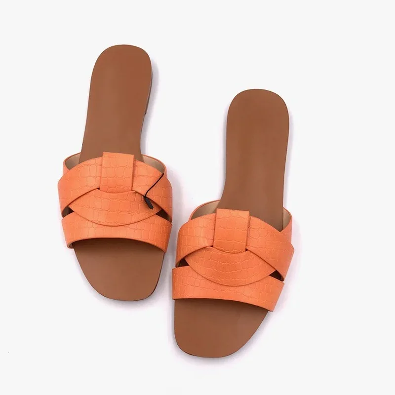 Women Outdoor Summer Sandals 2021 Ladies Beach Slides Flip Flops Fashion PU Leather Open Toe Female Sandal Woman Shoes