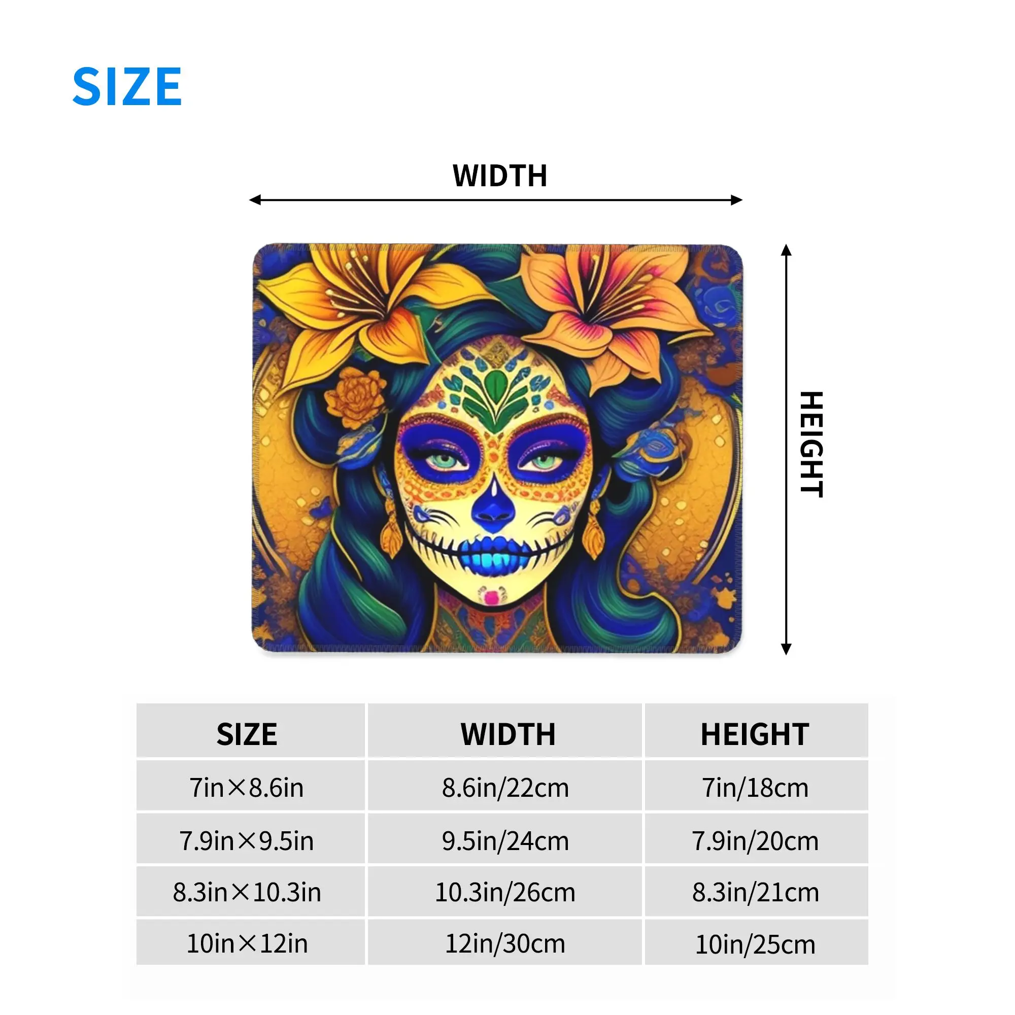 Mexican Catrina Girl Day Of The Dead Sugar Skull Mouse Pad Computer Keyboard Mouse Mat PC Laptop Desk Mat Accessories Table Mats
